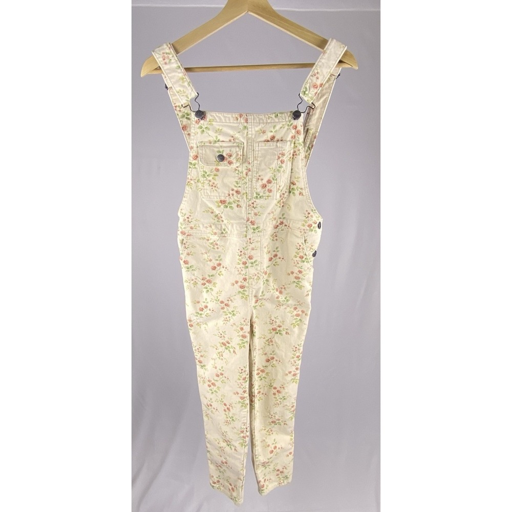 Polo Ralph Lauren Girls Floral Stretch Corduroy Overalls Size 14 Large Coquette